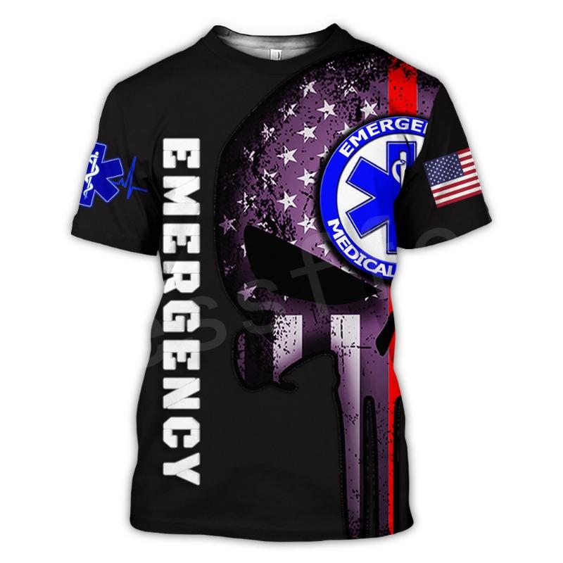 Tessffel Emergency Medical Service Technician EMT EMS Paramedic Hero Новые модные унисекс повседневные футболки с коротким рукавом с 3D-принтом s-3
