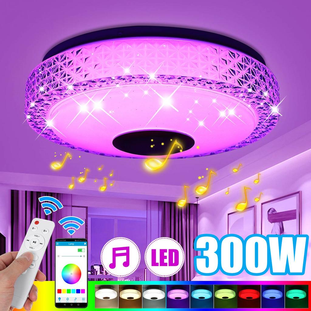 300W Modern LED Ceiling Lights RGB Home Lighting APP Bluetooth Music Light Bedroom Lamps Smart Ceiling Lamp Remote Control
