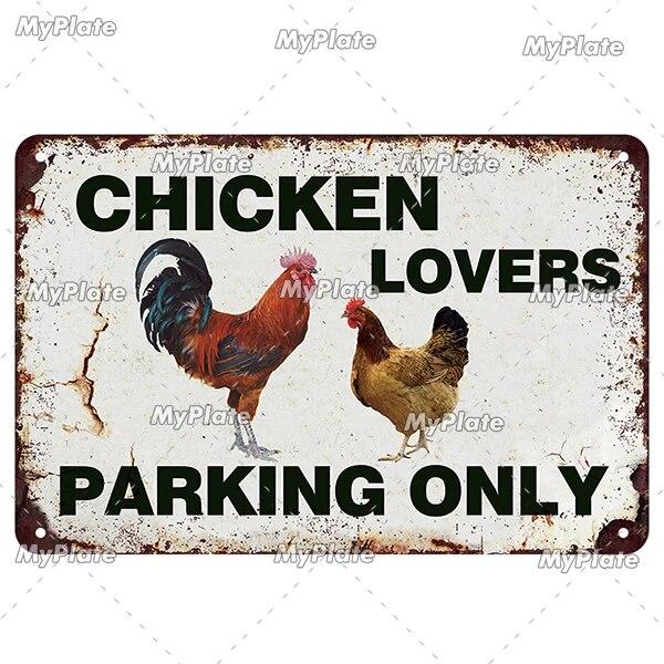 Vintage Chickens Slow Metal Sign Tin Sign Decoration Plaque Home Wall Decor Bar Sign Home Decor Poster Drop Shipping
