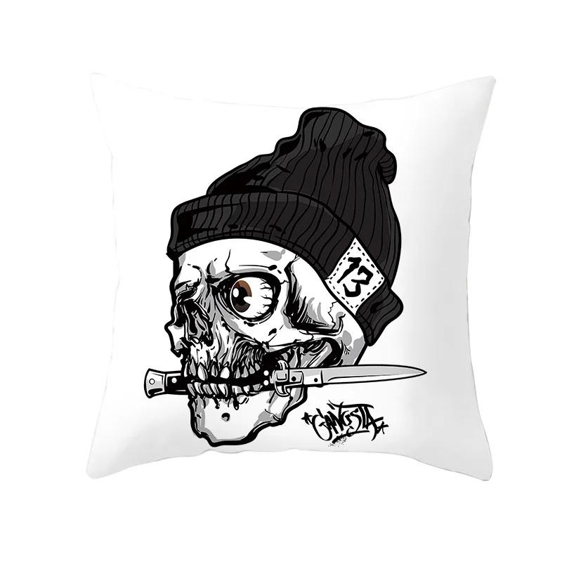 Sofa Bedroom Living Room Home Creative Skull Print Cushion Cover Fashion Decorative Pillow