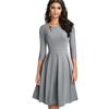 Formal Dress Sweet Sixteen Dress Birthday Party Birthday 16 Years Old Girl Button Dress Flare Swing Knee Length Sleeve Sweet16 Gray M [Misia Luxury]