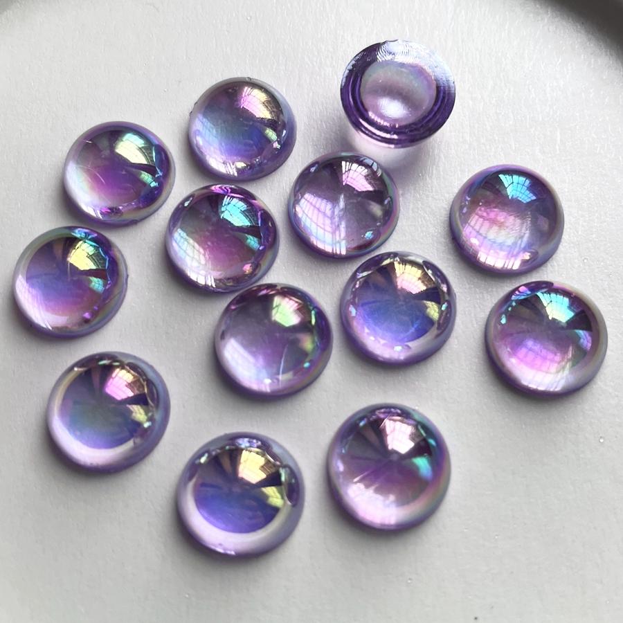 25pcs16mm Semi-circular AB Color Crystal Rhinestone DIY Jewelry Making Resin Flat Back Decoration Wedding Decoration Scrapbook