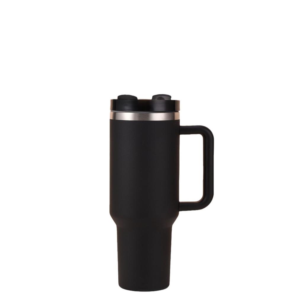 40oz/1200ml Large Capacity Insulation Tumbler With Straw, Portable Car Cup With Handle Suitable For Car Home Office Travel Birthday Gifts