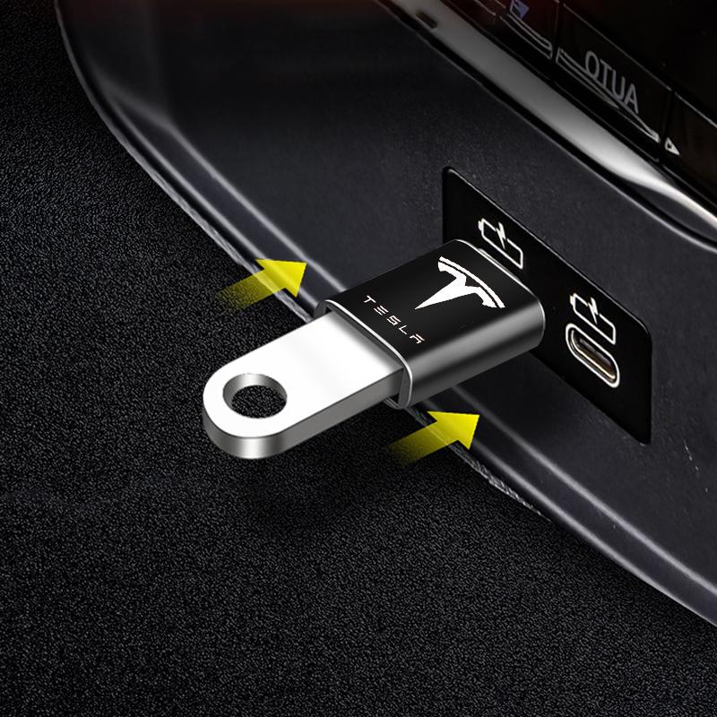 1 шт. Автомобильный кабель USB Type-C Конвертер Адаптер для зарядки Автоаксессуары для Tesla Model S Model X Model Y Model 3 Roadster SpaceX Аксессуар