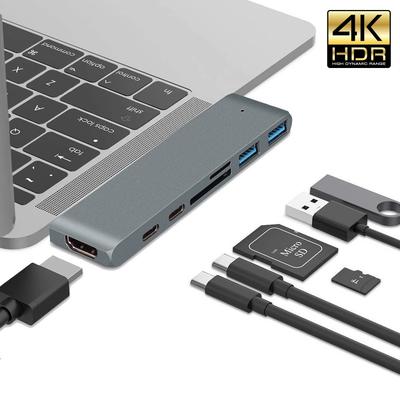 Двойной адаптер Type C - HDMI Dock USB 3 1 Thunderbolt C Hub 7 в 1 Pro для ноутбука MacBook