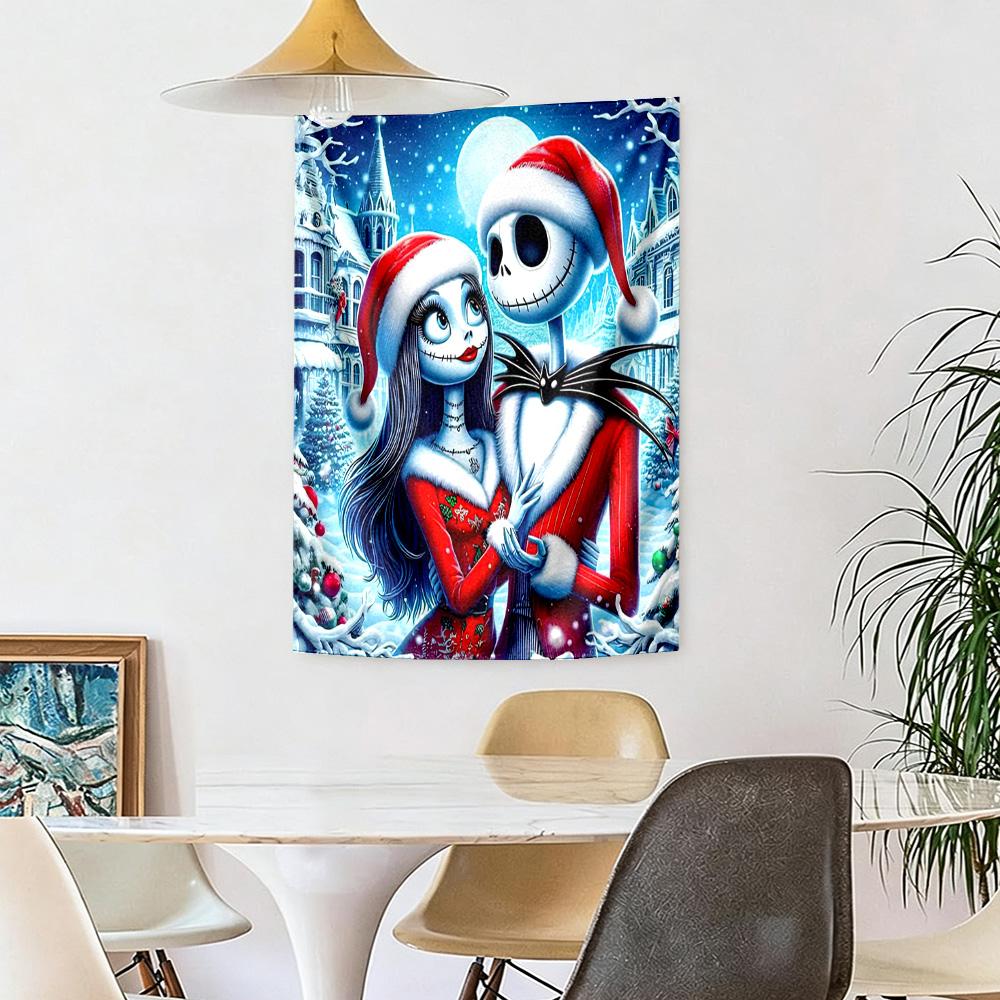 Christmas Nightmare Wall Decor Tapestry Art For Pet Memorial Birthdaywedding Party Backdrop Family Gift