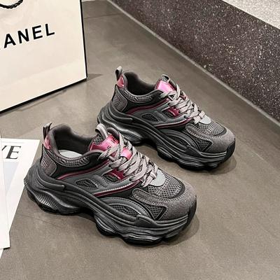 Популярные в интернете женские туфли на толстой подошве, увеличивающие рост, осенние, модные, универсальные, дышащие, повседневные, спортивные, для бега