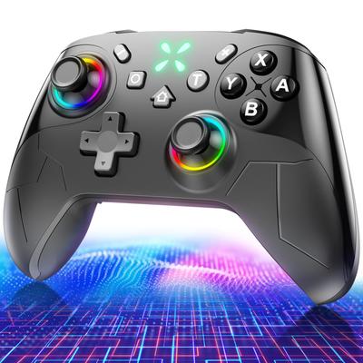 Контроллер Switch 2 с двойным отверстием, совместимый с поколениями Switch, инновационный контроллер Switch Pro с турбо-гироскопом HD, задняя RGB-подсветка, беспроводной