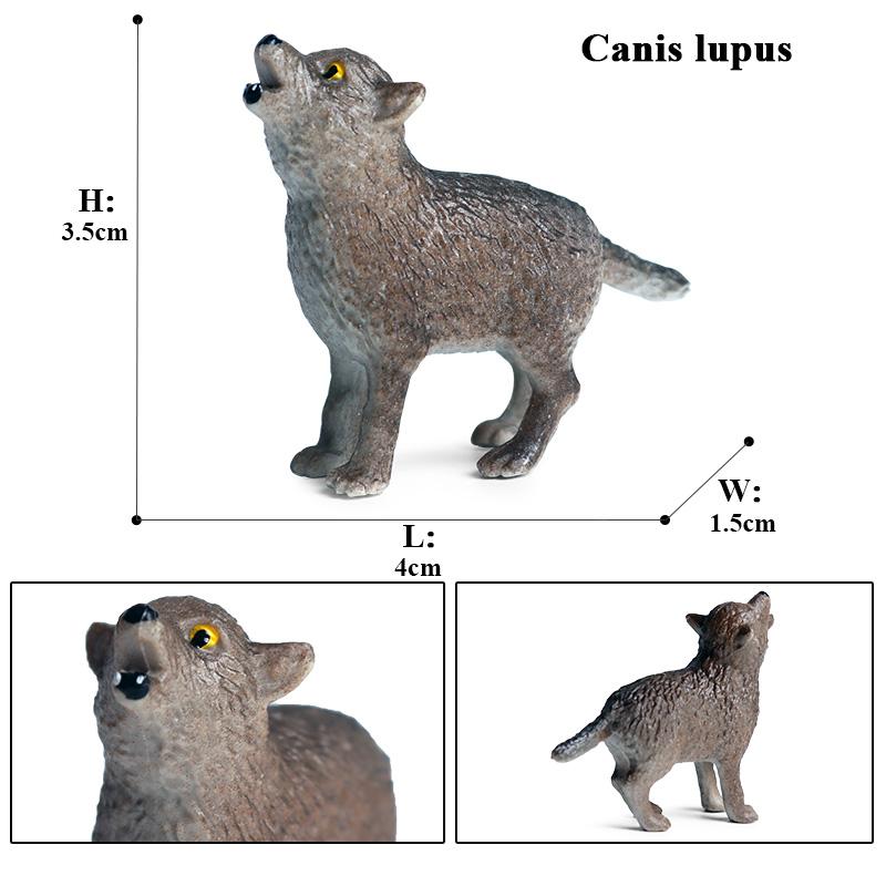 Oenux Дикие животные Маленький серый волк Гривистый волк Детеныши волков Модель для симуляции Коллекция фигурок из ПВХ Подарок Детская игрушка Подарок