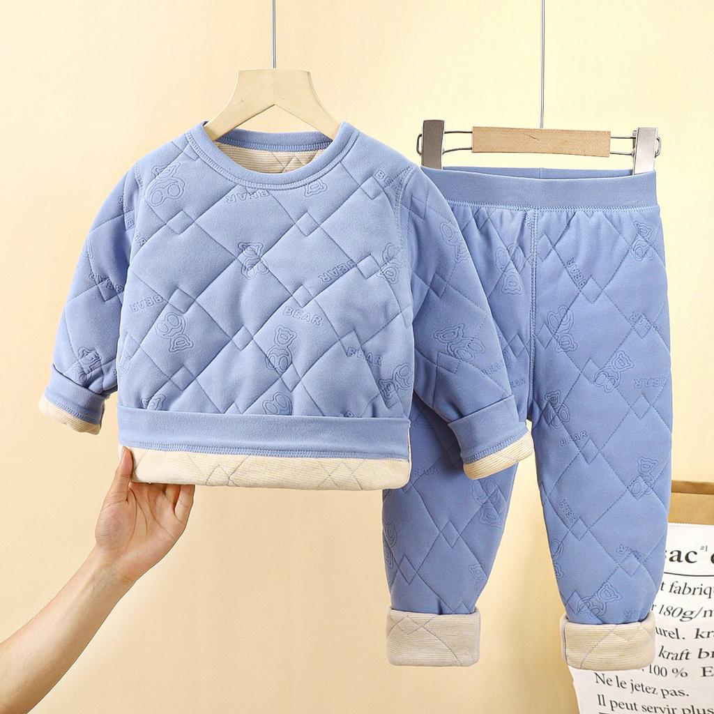 Детский артефакт школьной формы Осень-Зима Трехслойная стеганая хлопковая куртка для мальчиков с толстой велюровой подкладкой и хлопковая куртка для девочек