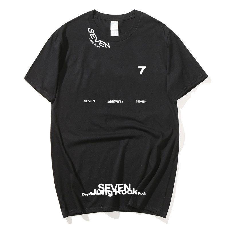 2026 Hot Jungkook Solo Single Sevendesign T-shirt for Youth Crew Neck T-shirt Men Women Short Sleeve Casual Tees Jungkook Fans Clothes Loose Tops
