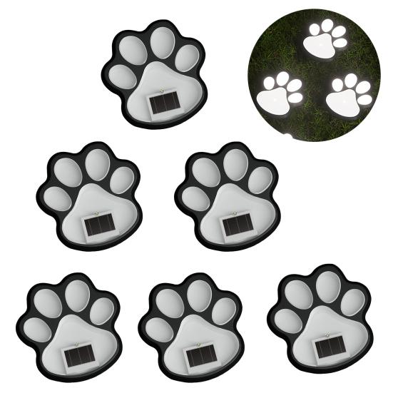 Solar Dog Paw Print Lawn Light, LED Garden Stake Light, Waterproof Outdoor Decorative Footpath Light for Yard Patio, Walkway Landscape Lighting