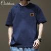 Short Sleeved T-shirt for Men High Street Trendy Brand Breathable T-shirts Pure Cotton Loose Fit Plus Size Pullover