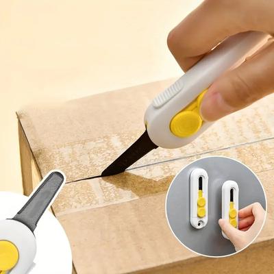 Мини канцелярский нож с магнитом, безопасный канцелярский нож с фиксатором для открывания посылок, коробок, картонных коробок, бритва, идеально подходит для домашнего использования