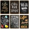 Coffee Retro Tin Sign Poster Vintage Wall Poster Metal Sign Decorative Wall Plate Kitchen Plaque Metal Vintage Decor Accessories