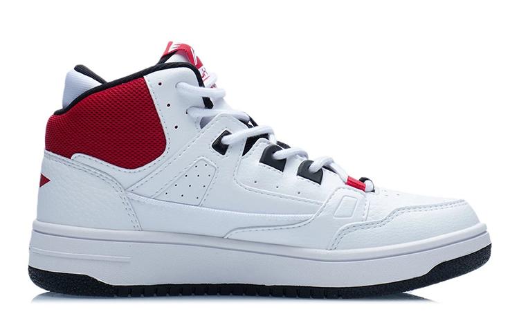 Li Ning YOUNG Высокие Спортивные Повседневные Кроссовки Бело-Красные Унисекс YKCR228-3