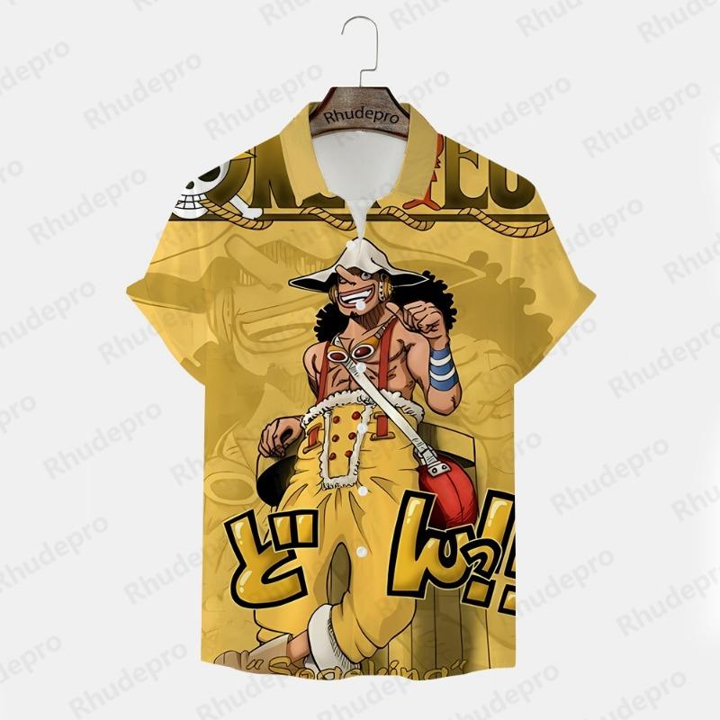 Men's Shirt Printed Y2k Harajuku Style Goku 2024 Trend Anime Short Sleeve Clothing New T-shirts Tops
