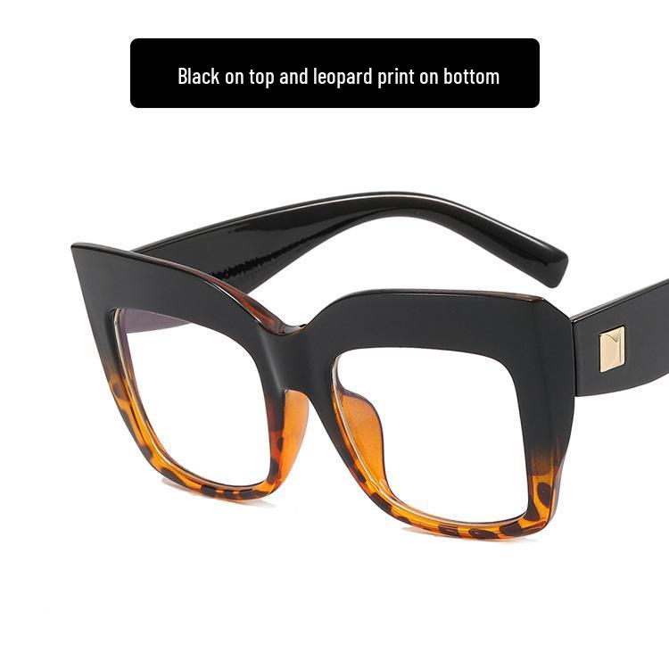 Квадратные очки «кошачий глаз» с большой оправой и заклепками – Новый европейский и американский стиль 2022 года для женщин