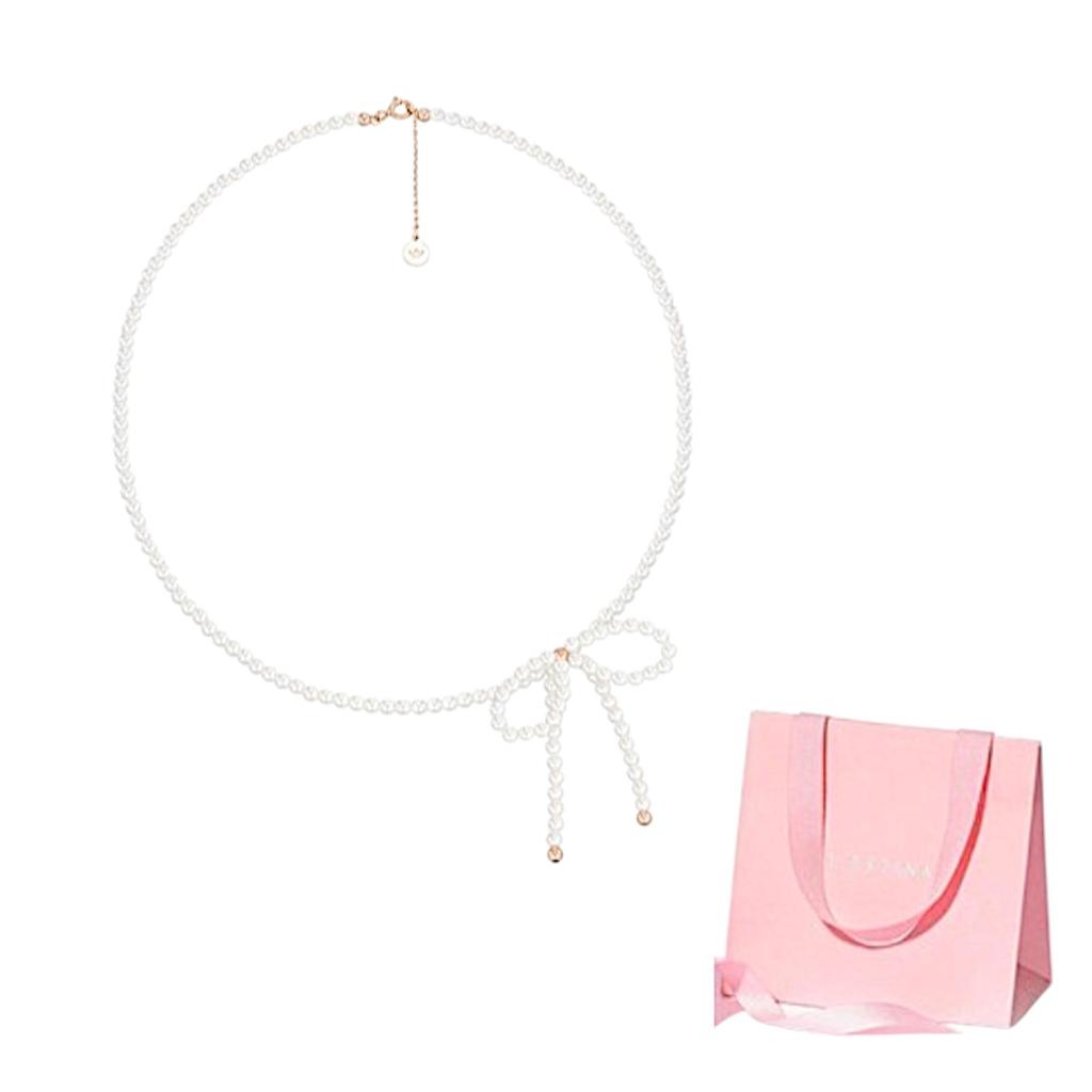 J.ESTINA Mariel Ribbon Pearl Bead ожерелье – элегантный жемчуг с женственным ленточным штрихом