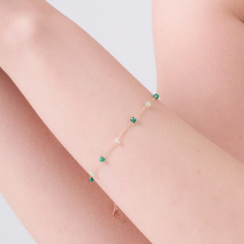 Браслет с зелеными бусинами ELLE Jewelry ELBRBB101