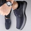 Fashionable New Men'S Autumn Top Layer Cowhide Embossed Business Casual Leather Shoes Classic Men'S Lace Up Casual Leather Shoes