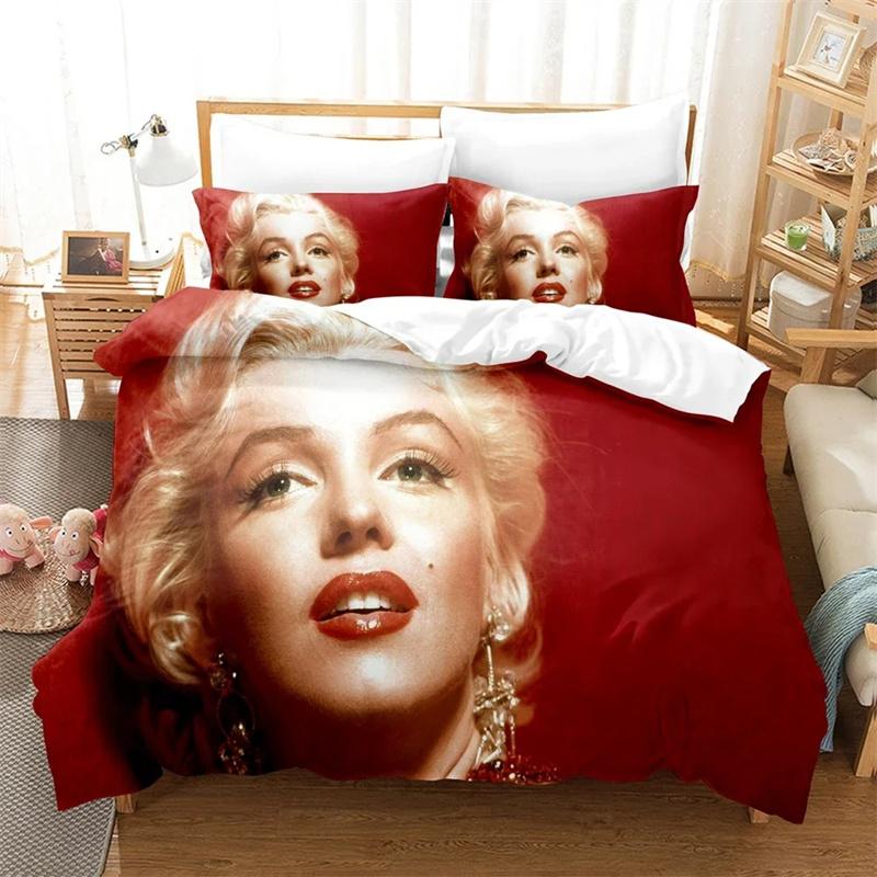 3D Marilyn Monroe All Season Duvet Cover Постельное белье Комплекты одеял Мягкие пододеяльники и наволочки Single/Double/Queen/King