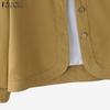 ZANZEA Women Turn Down Collar Loose Long Sleeve Plain Blouse