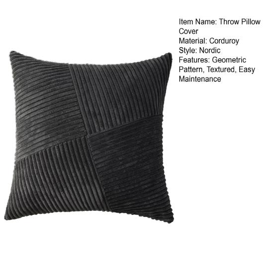 Бохо Текстурная Наволочка Вельветовая Полосатая Лоскутная Наволочка 18x18 Дюймов Рустикальная Наволочка для Фермерского Дома Дома Дивана Дивана Кровати Гостиной