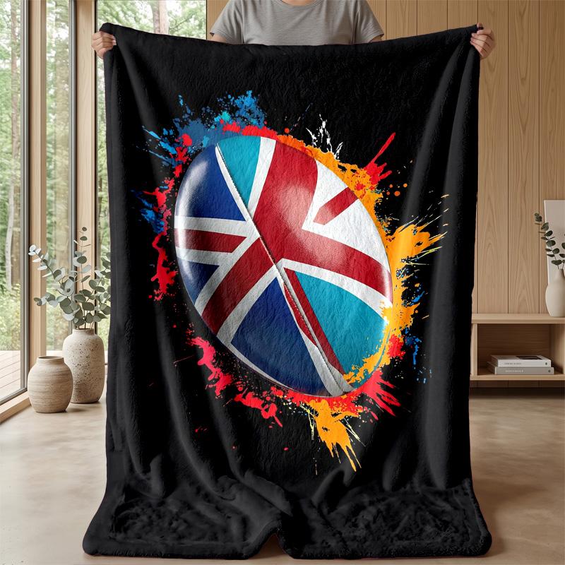 British Flag Artwork blanket Personalized Name Flannel Blanket Soft Cozy Plush Throw for Sofa Bed Lightweight Home Decor