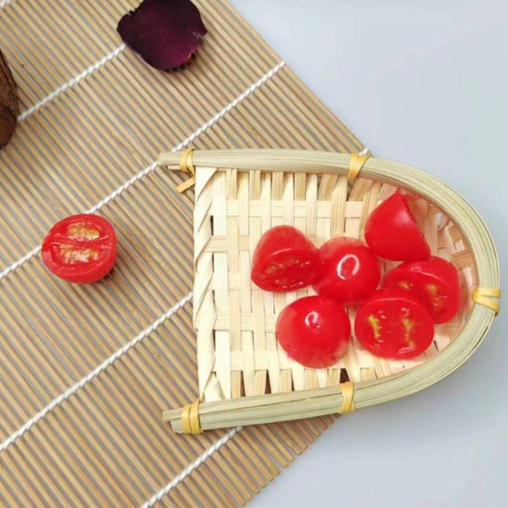 4PCS Food Model Artificial Cherry Tomato Decorative Props Simulation Fruit Fake Tomato Home Decor