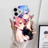 ReZero Рем Рам Желе Двухслойный Белый Чехол для Мобильного Телефона для iPhone 17 16 15 14 13 12 11 Air Pro Max Plus Защитный