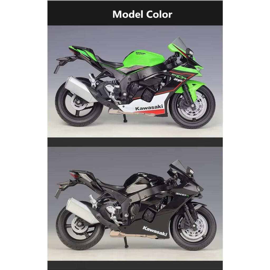 Welly 1/12 Scale 2021 Kawasaki Ninja ZX-10R Alloy Motorcycle Model Simulation Diecast Metal Scale Motorcycle Model Childrens Toy Gifts