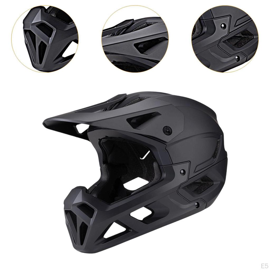 Bike Helmet Bicycle Cycling Gear Breathable with Detachable Chin Pad for Adults Ventilation