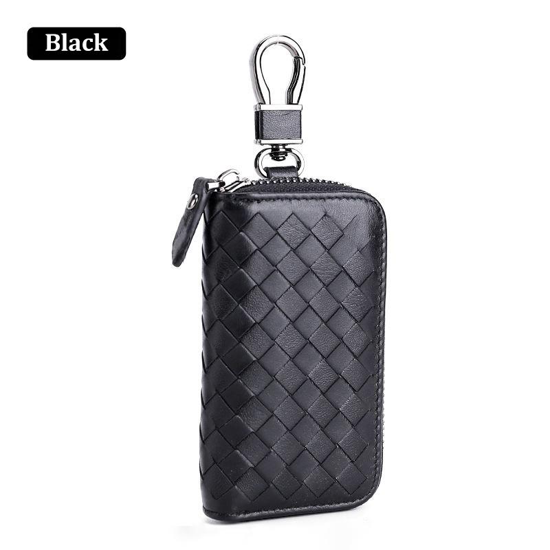 Кошельки для ключей из натуральной кожи, плетение на молнии, стильная сумка для ключей от автомобиля, многофункциональный футляр для карт, мужские и женские держатели для ключей, ключницы