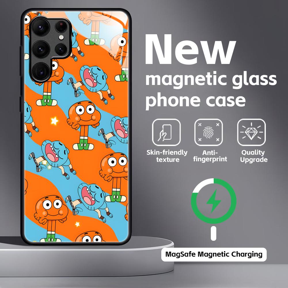 The Amazing World of Gumball Phone Case For Samsung S25 S24 S23 S22 S21 S20 Plus Ultra Note20 Glass Magnetic Case