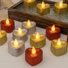 12 шт. в упаковке, работающие от батареек, мерцающие беспламенные светодиодные свечи, реалистичные фитили, настольная лампа, украшение