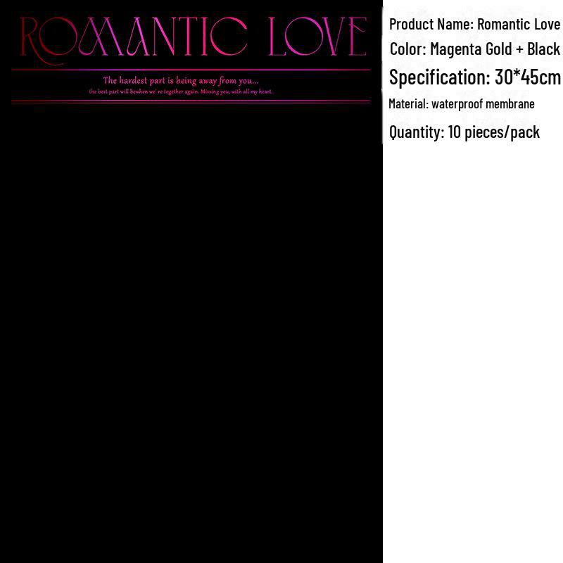 Водонепроницаемая упаковочная бумага для букета цветов «Романтическая любовь» с английским горячим тиснением