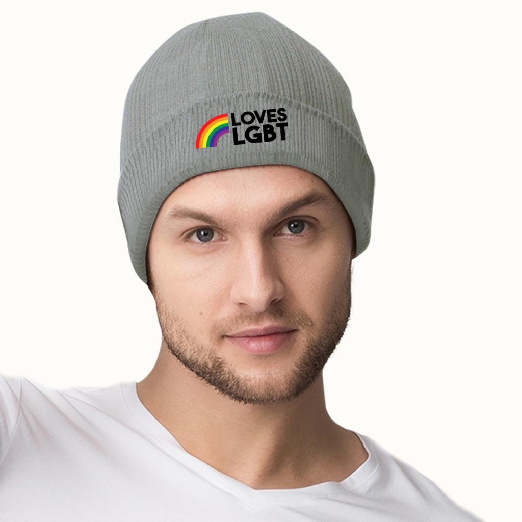 Вязаные шапки ЛГБТ для женщин, шапки унисекс, зимняя шапка для гордости, бисексуалов, лесбиянок, геев, Радуга, теплая шапка в стиле Харадзюку