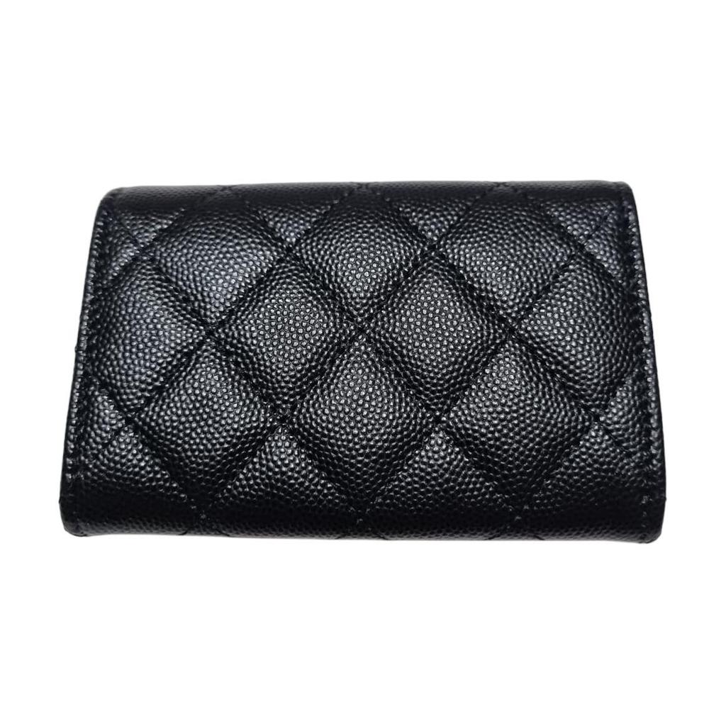 Chanel Classic Diamond Pattern Snap Closure Caviar Lambskin Card Holder Women accessories Black AP4093-B16988-94305