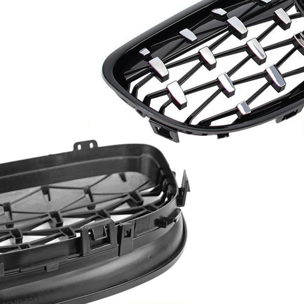 Передняя решетка капота, решетка Diamond Meteor Grill для BMW 3 серии E92 E93 Coupe 2006-2010, хромированный глянцевый черный экстерьер