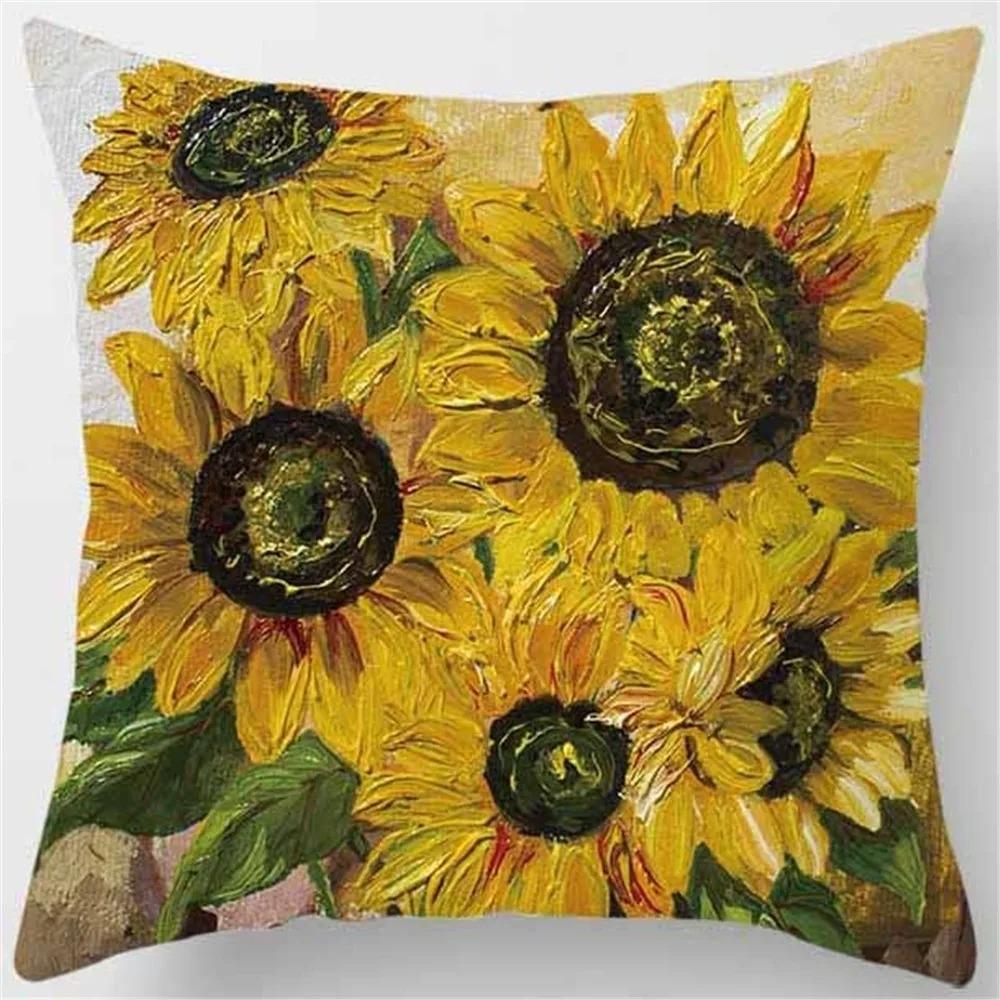 Sunflower Decorative Pillowcase Office Living Room Car Ornaments Home Pillowcase