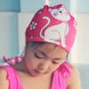 Comfortable Kids Swim Caps Cartoon Children's Cartoon Caps New Baby Ear Protector Calico Swim Cap