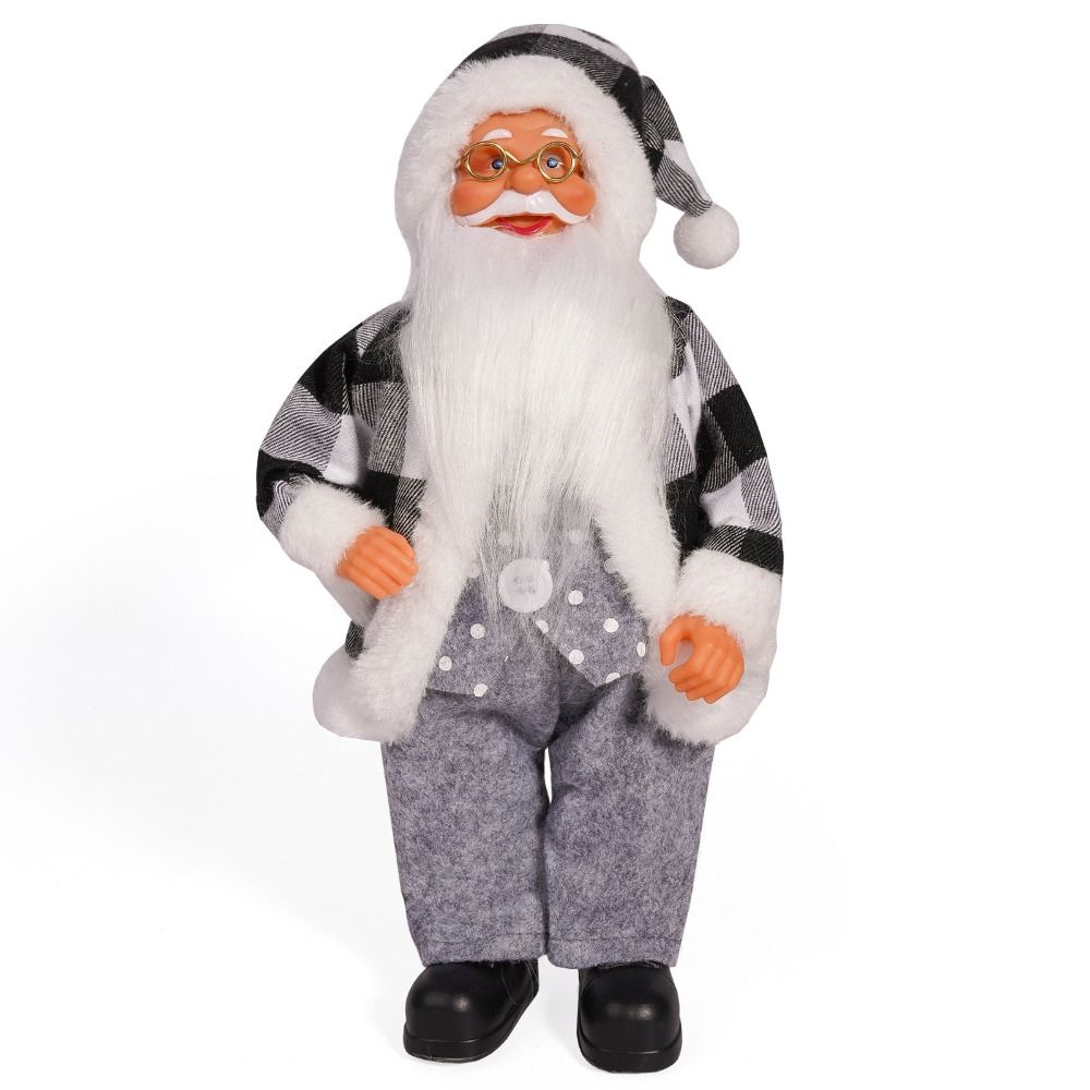 3D Santa Claus Figure Cute Christmas Decorations 12 Inch Standing Santa Doll Window