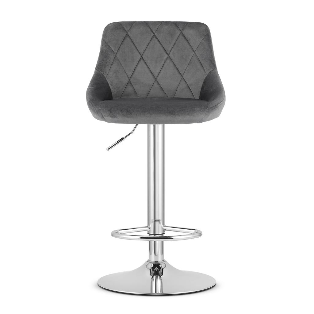 KAST stool - velvet gray / chrome base