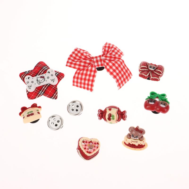 Милая пряжка для обуви в виде торта с вишневыми леденцами, девчачий съемный цветок для обуви, шармы для обуви для обуви с отверстиями, декоративные аксессуары для верха обуви