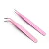 DIY цветной заостренный зажим для локтя Macaron розовый ручной пинцет для гроссбуха пинцет из нержавеющей стали для наклеек и клея