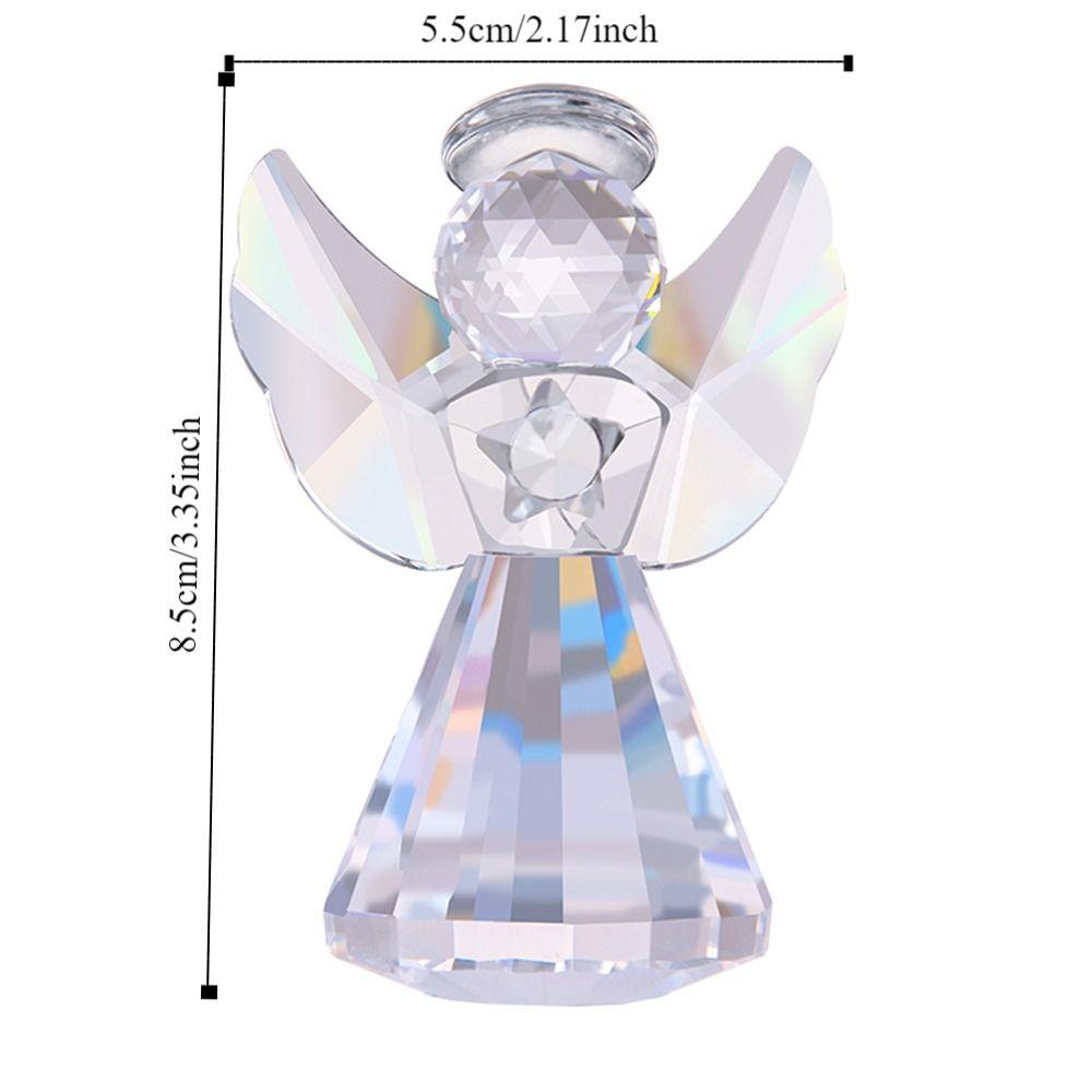 Collecible Crystal Angel Statue Crafts Table Ornament Guardian Angel Figurine Desktop