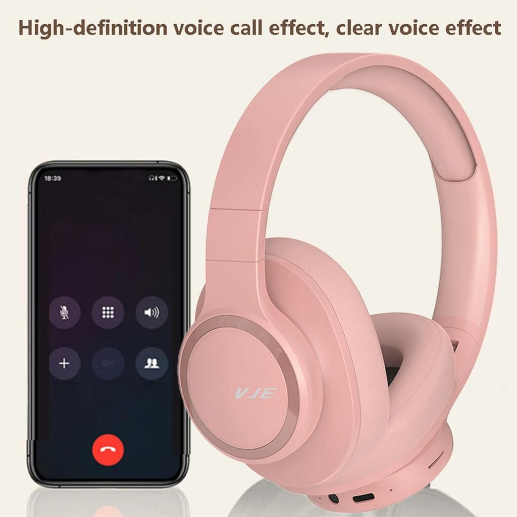 Беспроводные наушники Bluetooth с шумоподавлением, HiFi стереозвуком, длительным временем воспроизведения, складные, встроенным микрофоном, накладные наушники для игр, работы и путешествий