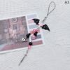 Black Punk Y2K Phone Pendant Chain Cool Girl Sweet Charm With Cross Butterfly Accessories For Phone Bag Lanyard Keychain