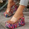 Модные летние прозрачные туфли-шлепанцы на платформе для женщин, клиновидные шлепанцы смешанных цветов, женские уличные шлепанцы с открытым носком, женские шлепанцы